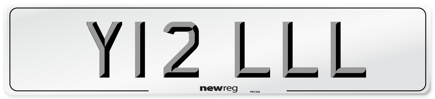 Y12 LLL Number Plate from New Reg